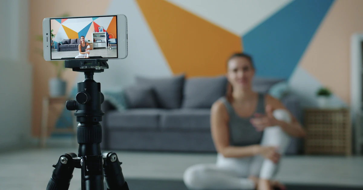 AI skeleton overlay on a person doing pushups, showing landmark tracking points